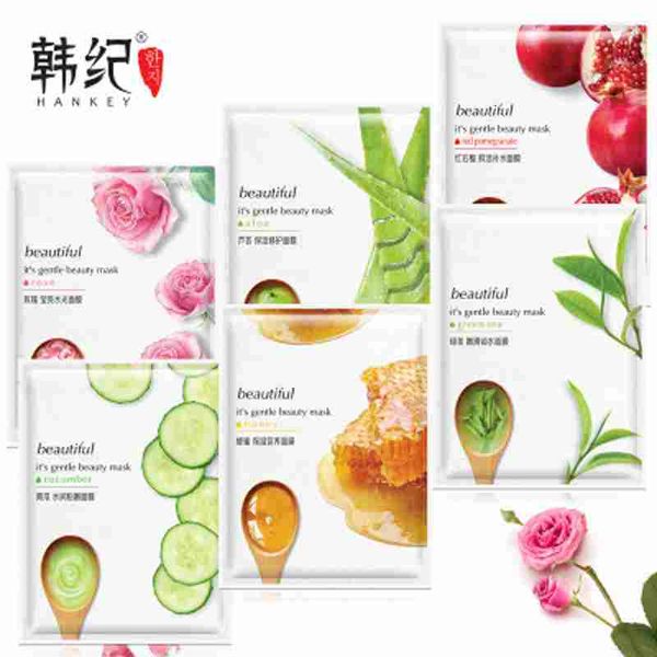 

facial mask aloe rose green tea honey plant essence facial mask sheet moisture whitening face mask pack skin care