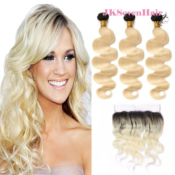 1b Blonde Body Wave Virgin Brazilian Peruvian Hair Extensions 3