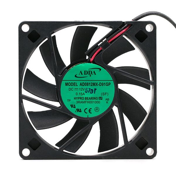

original adda ad0812mx-d91gp 8015 12v 0.15a 2 wire ultra thin slim silent quiet case cooling fan