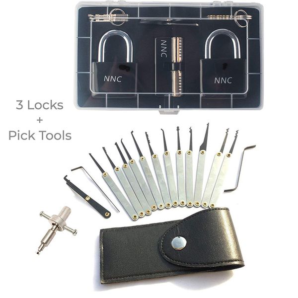 5 Tools/Set -Set -Sperren mit 3 Sperren + 12 PCS -Sperrpickel -Set + Klingenscheibenverriegelungs -Sperr -Set -Schlosser -Tools