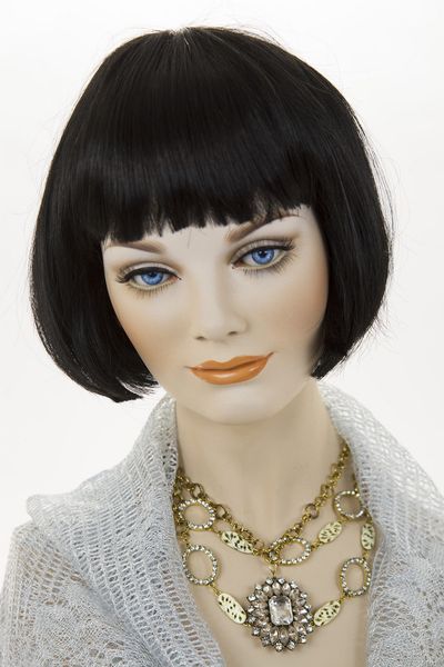 

black brunette short straight costume fun color wigs, Black;brown
