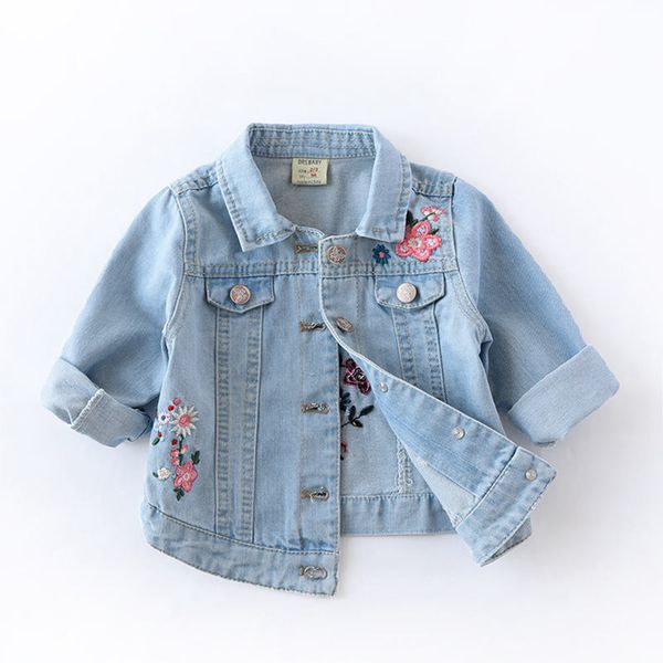 

2018 kid trench blue outfits floral coats denim casual coats girls vintage retro embroidery outdoor fashion clothes 2t-9t, Camo