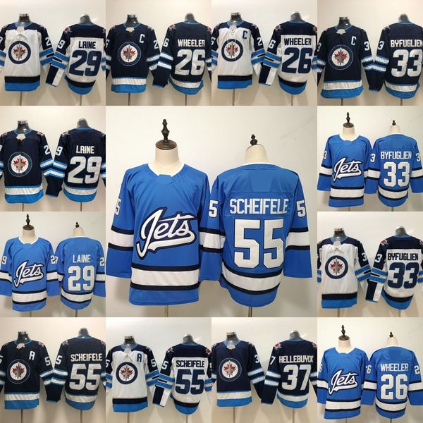 

2018 19 ea on winnipeg jet 29 patrik laine jer ey 37 connor hellebuyck mark cheifele 26 blake wheeler du tin byfuglien hockey jer ey