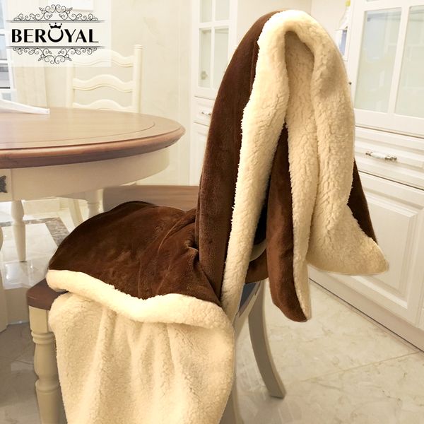 

beroyal brand 2017 double layer thickened lambs coral cashmere for open room lunch break children blanket sofa cover blanket