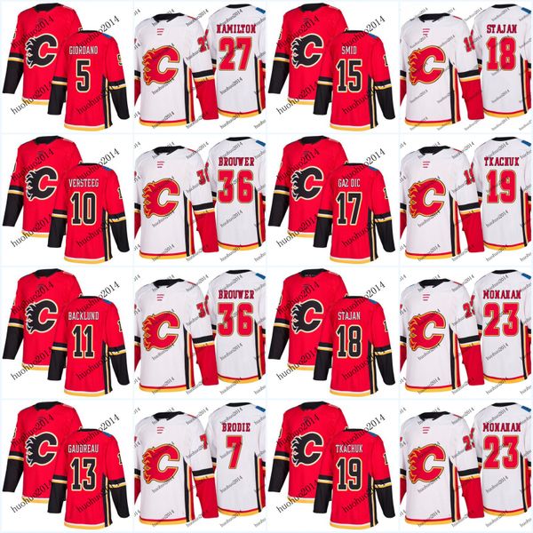 

2018 Season Calgary Flames 13 Johnny Gaudreau 23 Sean Monahan 68 Jaromir Jagr 5 Mark Giordano 11 Mikael Backlund 7 T.J. Brodie Hockey Jersey