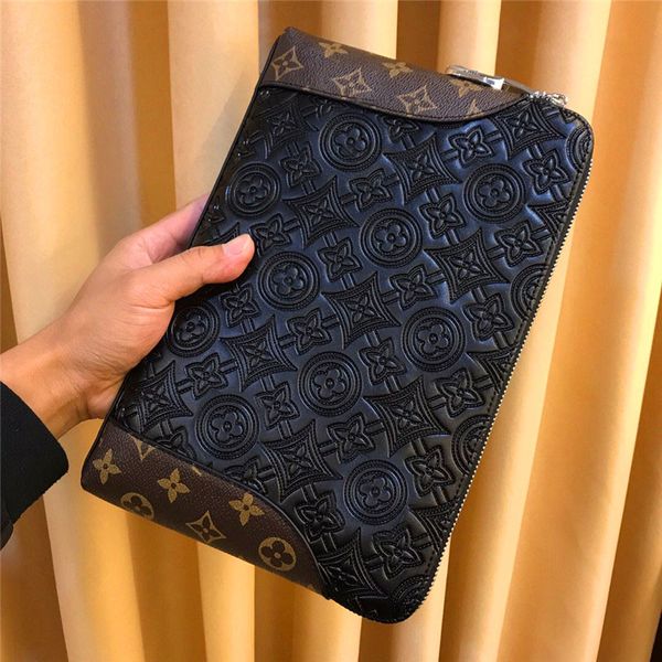 

new fashion designer men clutch bag italy printing pattern handbag 9732 zipper black square wallet, Red;black