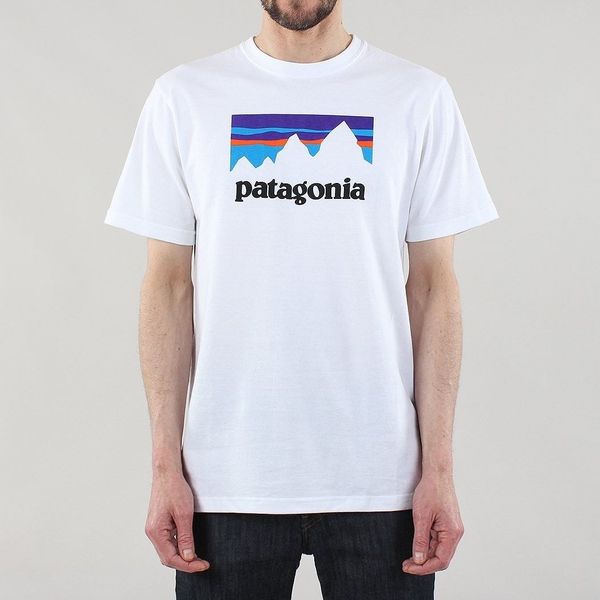 

Patagonia Мужская New Shop Responsibili-Tee Хлопковая футболка из полиэстера белого