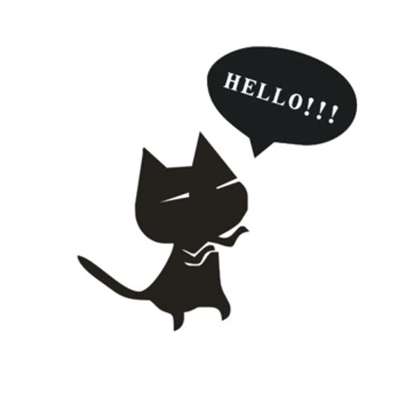 

car stickers cartoon cat say hello cat with english letters car scratching covers shipping by post 20pcs/lot
