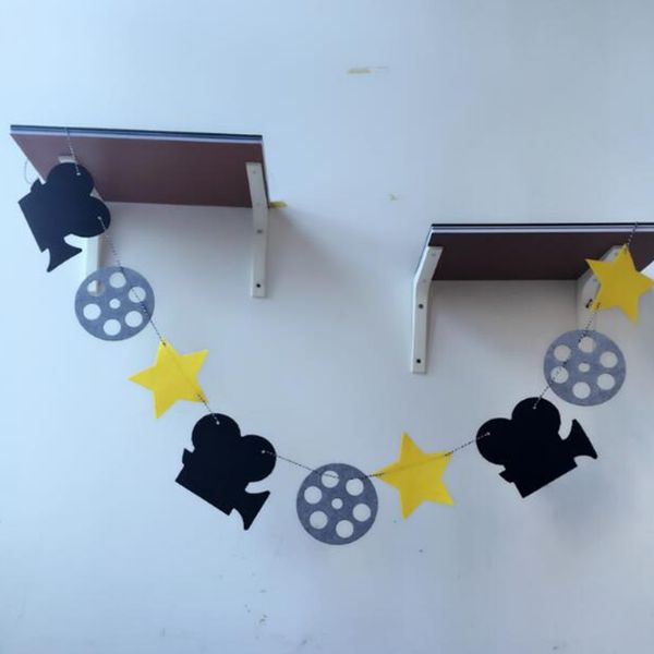 1 Pack Novel 3m Movie Star Hollywood Camera Felt Banner Flag For