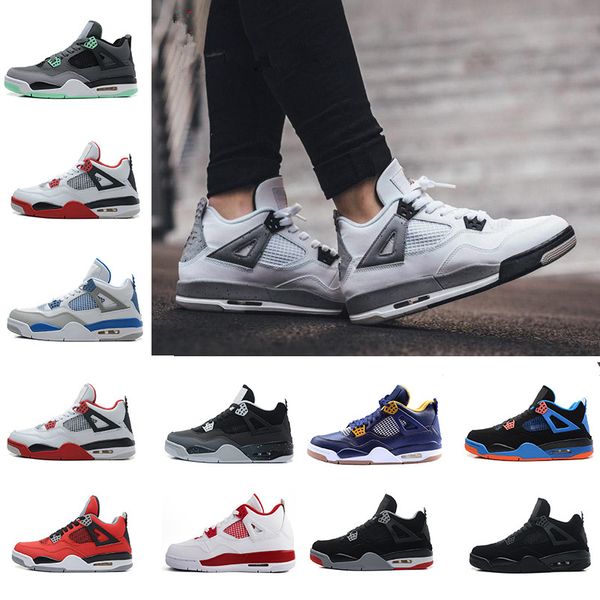 

Drop shipping 2018 Release Men New Shoes 4 IV Basketball XIII Shoes Bred Black-Cement Grey-Fire Red Sneaker Men's Sports