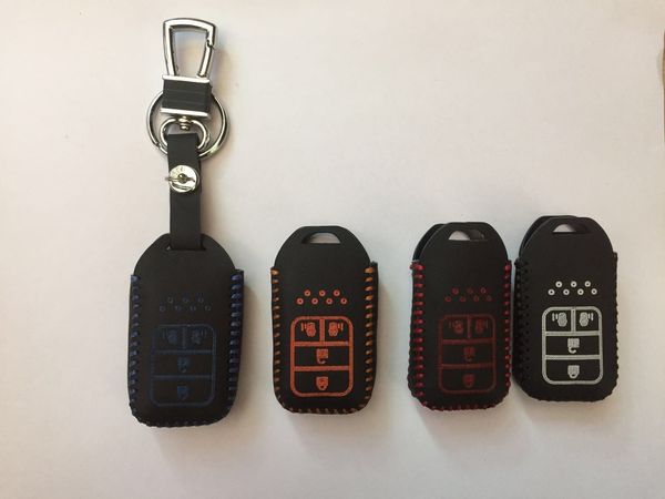 

high cost performance genuine leather remote control car key case wallet bag cover fit for honda odyssey 2015