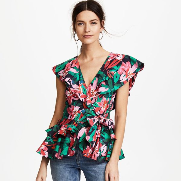modas de blusas estampadas 2018