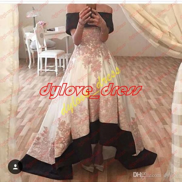 

2021 lace dress arabic dresses black prom evening dresses, Black;red