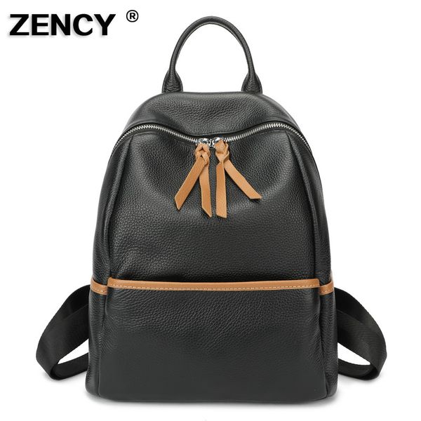 

zency silver color hardware 100% soft natural italian genuine cow leather shoulder women backpack female ladies real cowhide bag