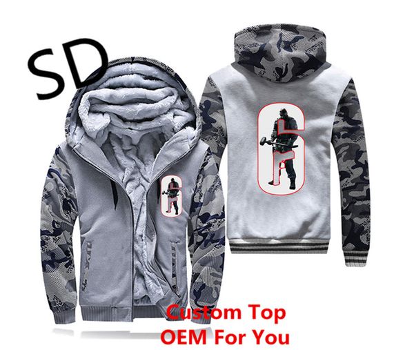 

dropshipping 3d hoodies men rainbow six siege hoodies men harajuku swearshirt sudaderas para hombre moletom winter zipper coat, Black