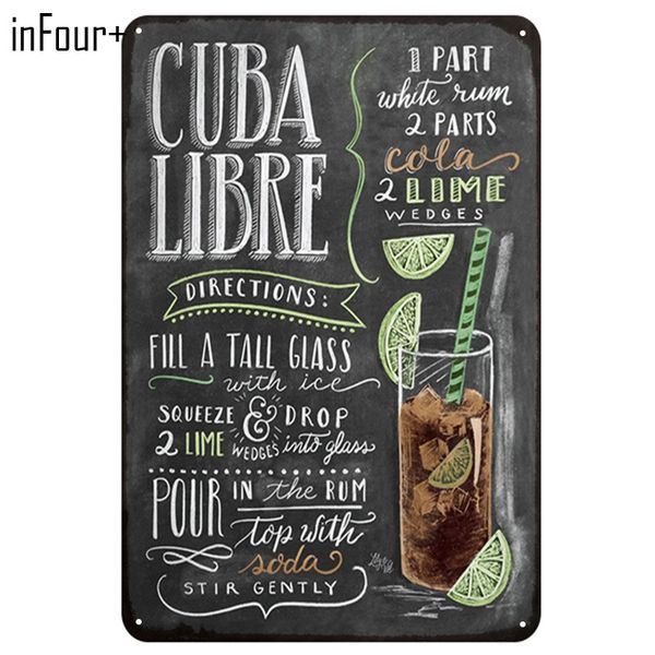 

infour+] new cuba libre cocktail metal signs home decor vintage tin signs pub home decorative plates metal sign wall plaques