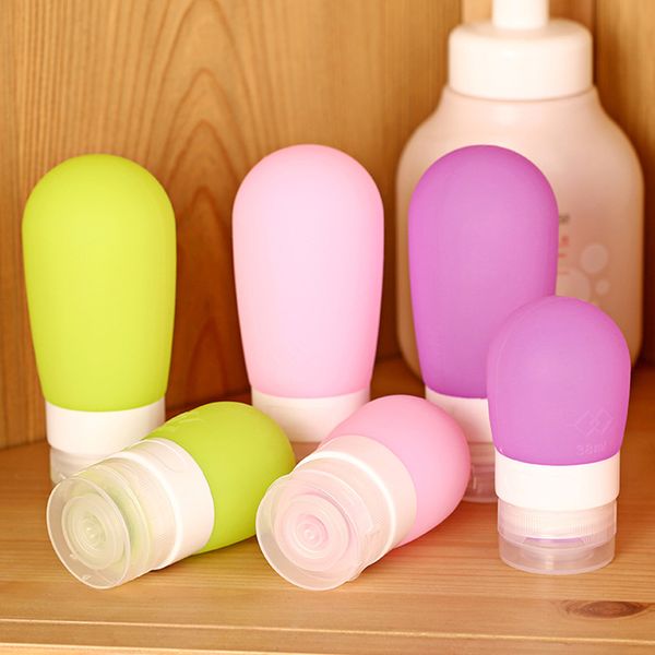

1pcs silicone shampoo shower gel lotion sub-boling tube squeeze tool travel 38/80ml storage jars boles