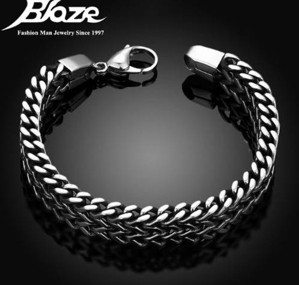 

mens bracelets & bangles 5*12mm 316l stainless steel wrist band hand chain jewelry gift pulseira, Golden;silver