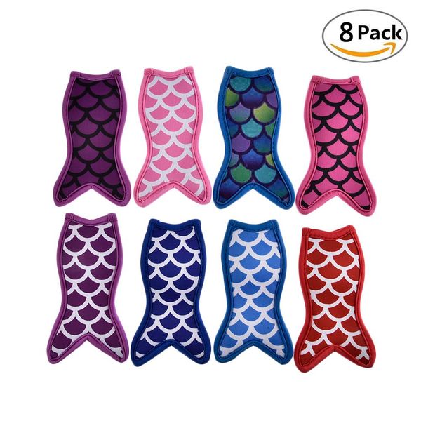 Acheter Set Réutilisable Style Sirène Congélateur Glacé Polaire Lolly Couverture De Sucette Glaçons Protecteur Pour Les Outils De Crème Glacée Pour