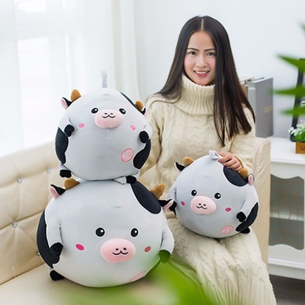 

feather cotton filled soft and comfortable cow plush toy