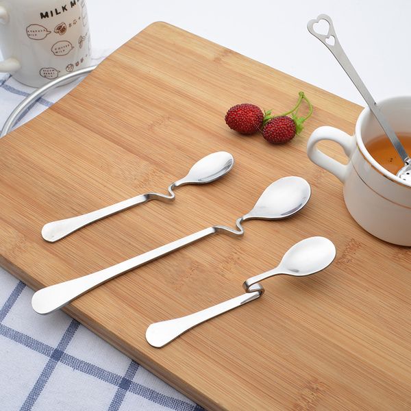 

carrywon curved coffee spoon novelty stainless steel condiment spoon kitchen bar cafe tableware new fashion