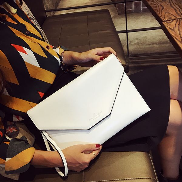 

fashion white envelope bag women evening bag pu leather female clutch women fashion handbag wristlet ladies shoulder bags