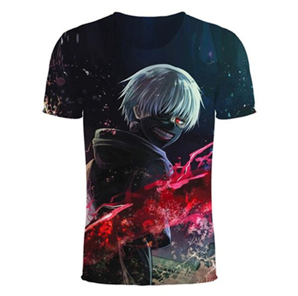 

аниме токио упырь женщины / мужчины новая мода лето унисекс смешные 3d печати crewneck повседневная последние harajuku стиль 3dt рубашки топ, White;black