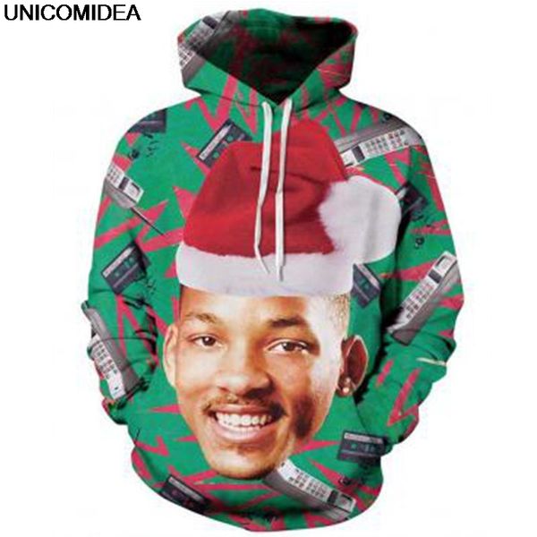 

merry christmas 3d print lion hoodies sweatshirt men women pullovers christmas gifts jumpers hooded tracksuits funny men, Black