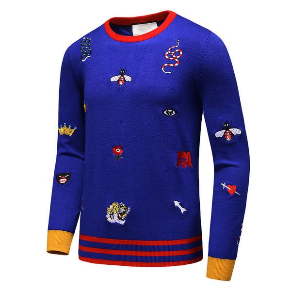 

Человек роскошные зимние вышитые тигровые пчелы змея леопарда случайные свитера