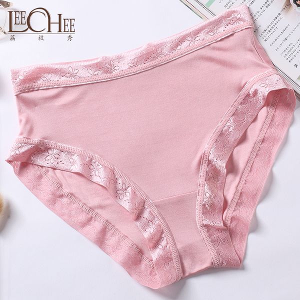 

leechee lvfan female summer silk lace thin section briefs panties breathable comfort lingerie ladies panties silk 1pcs/lot, Black;pink