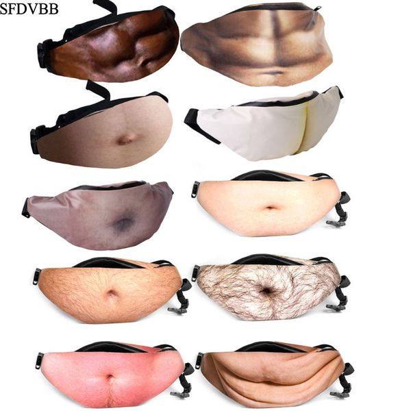 

sfdvbb novelty fun men women dad bag dad bod waist bags beer fat hairy belly fanny pack