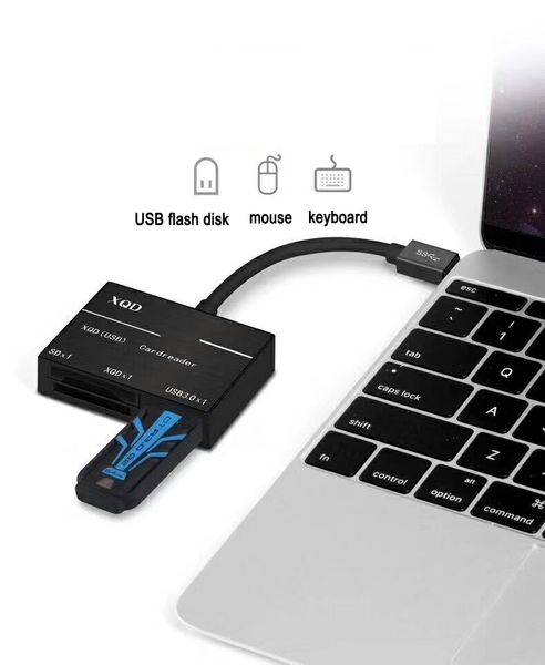 

usb 3.1 xqd card reader adapter sd xqd usb-c camera card 3.0 high speed for surface pro go book mac