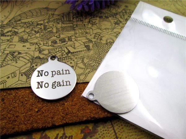 

40pcs--"no pain no gain"stainless steel charms more style for choosing diy charms pendants for necklace, Bronze;silver