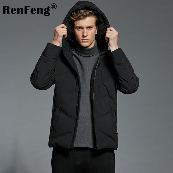 

2018 winter autumn men long thick down parka jacket coat men brand solid hooded pocket -10 degree warm jacket parkas, Black