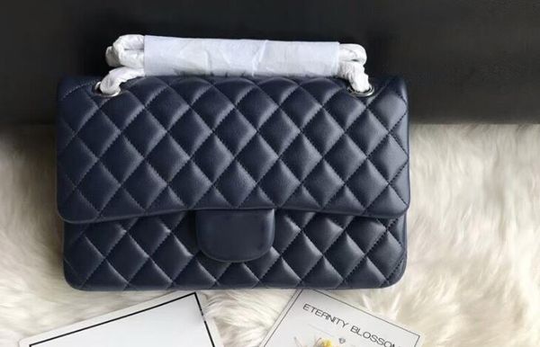 

Dhl a01112 25 5cm ilver metal hardware lamb kin quilted cla ic flap handbag come with du t bag box