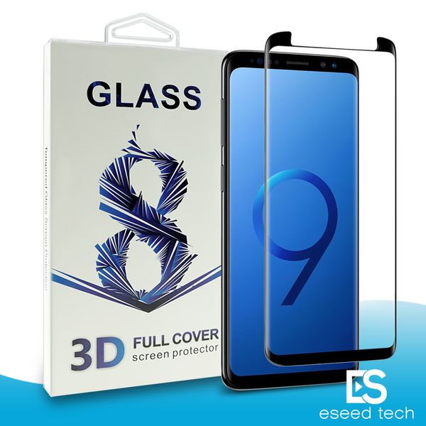 Samsung Galaxy s10 5G Sürüm S9 S8 Artı Not 9 S7 Kenar Tam Kapak 3D HIÇBIR Delik Temperli Cam Durumda Dostu Kabarcık Ücretsiz Ekran Koruyucu