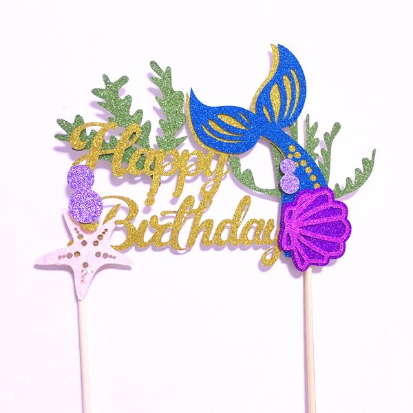 

glitter mermaid under the sea baby girl birthday party cake er party decoration supplies