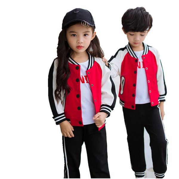 Boys Girls Sports Clothing Set School Uniform Kids Children