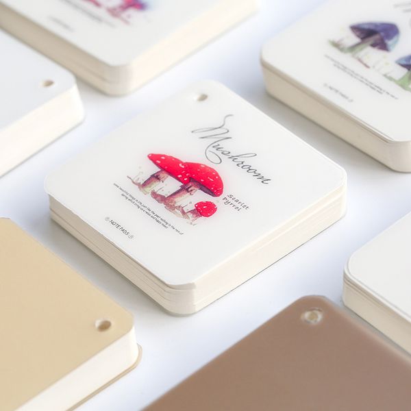 

mushroom empty page blank pp notepad word study card portable memo pad loose leaf notes diy notepad