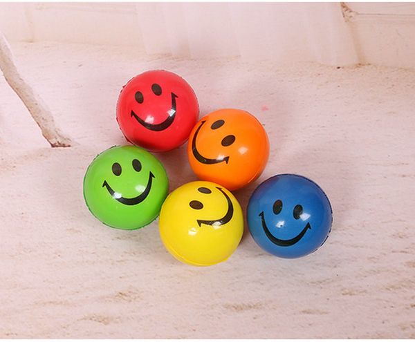 

6.3cm qq emoji smiling face ball stress squeeze ball wrist finger training balls soft sponge pu ball children kids toys 12pcs