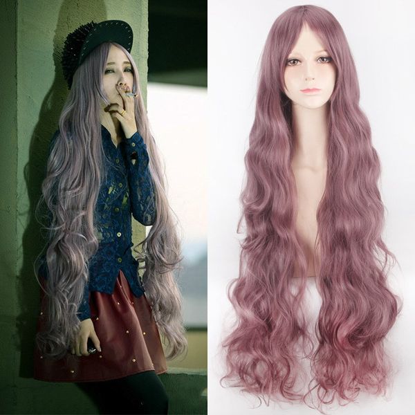 

ZF длинные парики косплей 1meter фиолетовый косплей 40 дюймов парик волос парик волна