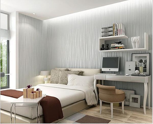 

Розничная 5м Самоклеящиеся Мода Тонкие Flocking Вертикальные полосы обои для гостино