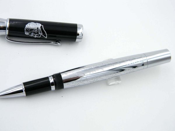 

Business office New stainless steel metal M luxurious High-end Silver ROLLERball PEN