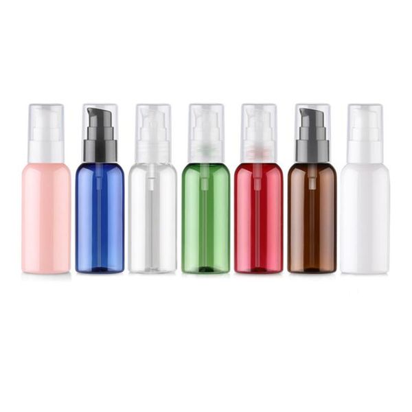 

50ml round shoulder powder pump emulsion bottle plastic empty sample cosmetic lotion bottle fast shipping f907