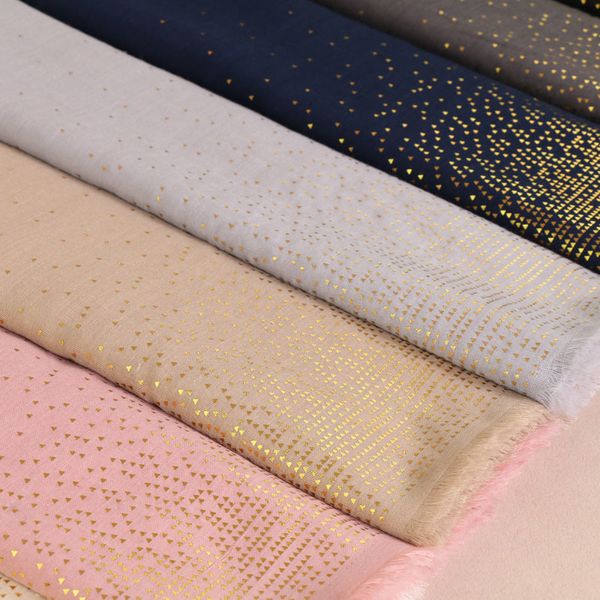 

Laven women geometry trigon scarves ironing gold glitter scarf plain cotton muslim hijab/ shawls 7color 180*90cm 10pcs/lot S18101904