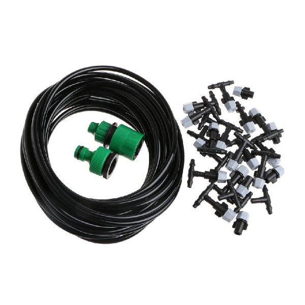 

10m garden plant irrigation patio misting hose mister nozzles cooling system for outdoor