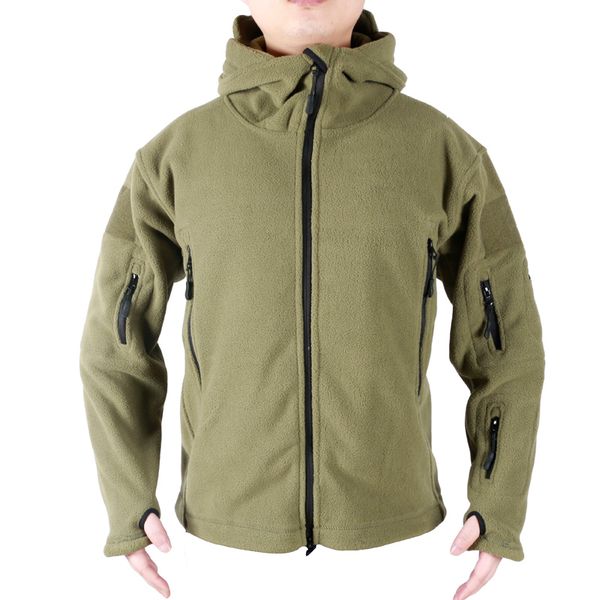 

fleece jacket warm men tactical jacket thermal breathable hooded men jackets and coat outerwear army clothes, Black;brown