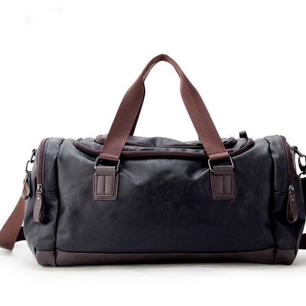 

pu leather men's travel bags luggage bags men fashion duffel travel tote large weekend bag overnight