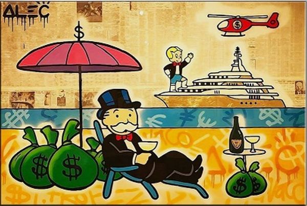 

handpainted & hd print alec monopoly graffiti pop art oil painting rich and famous lifestyle on canvas,home deco wall art frame options g286
