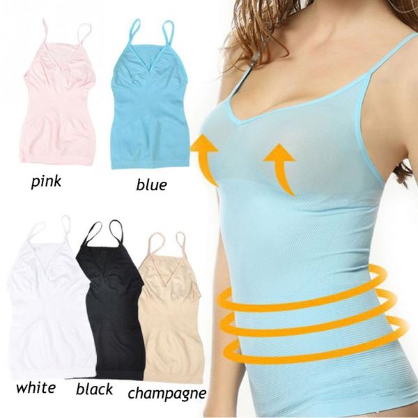 

fashion new women vest women slimming tank tummy control seamless vest cami shaper body shapewear, Black;white